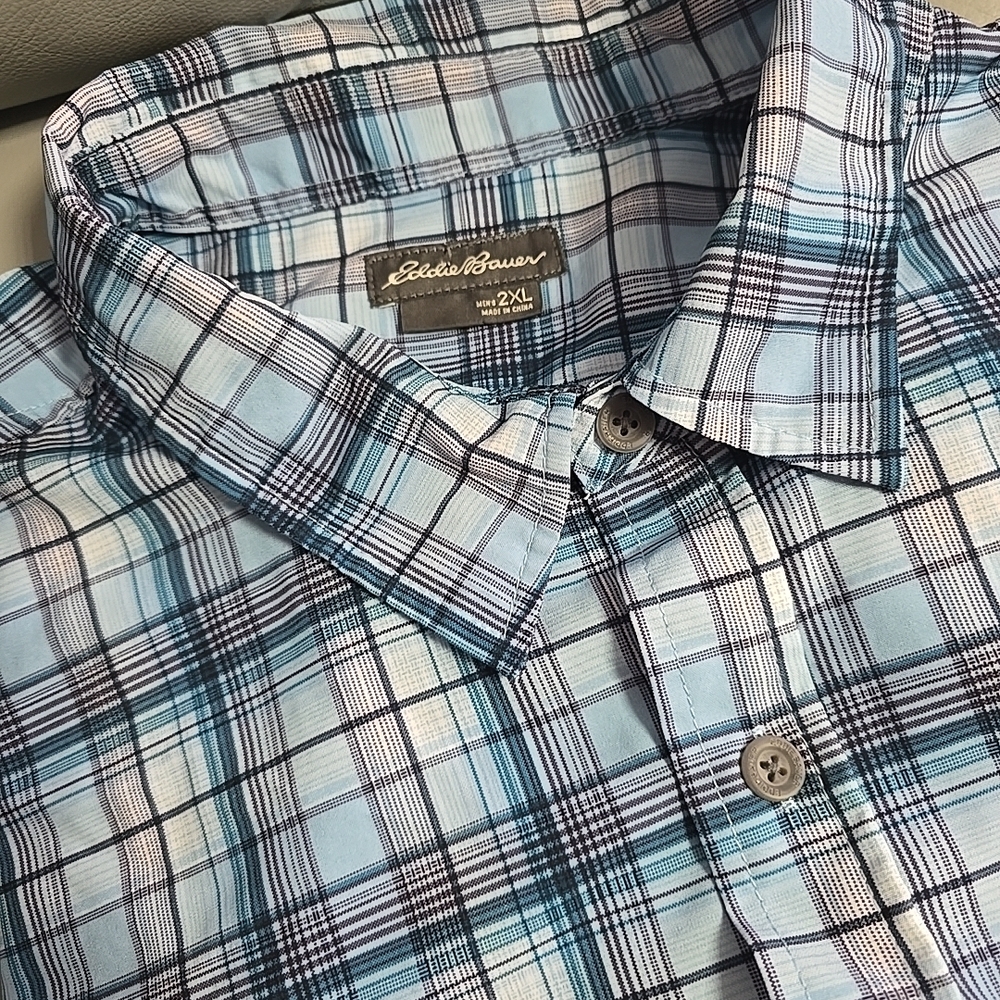 Eddie Bauer Mens Button Up‎ Long Sleeve Outdoor Lightweight Shirt Size 2XL